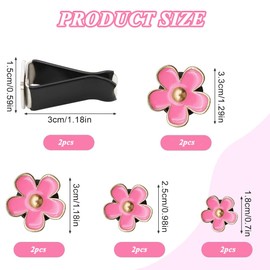 AiNinXun 8pcs Car Vent Clips Women Car Air Fresheners Vent Clip Flower Air Conditioning Outlet Clips Pink Flower Car Inter Decor Accessories Girl Flower Car Air Vent Clip Charms Flower Air Vent Clips