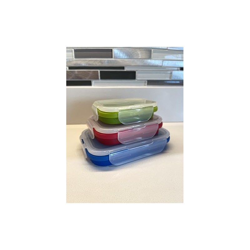 Roaming Cooking Collapsible Silicone Food Storage Container Combo pack (Multi