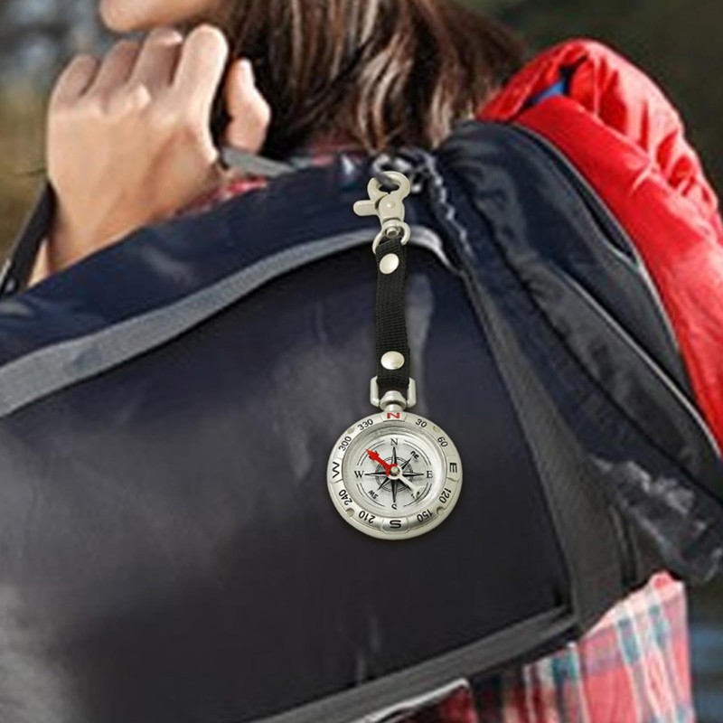 Compass Keychain | Portable Hiking Compass | Hiking Survival Small