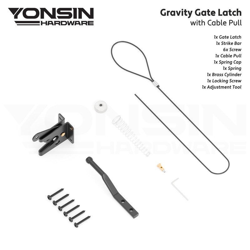 YONSIN 2 Sets Self Locking Fence Gate Latch with Spring