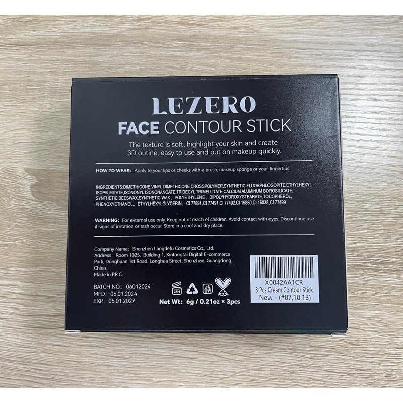 3Pcs Cream Contour Stick Makeup Kit, Shades with Highlighter Stick,