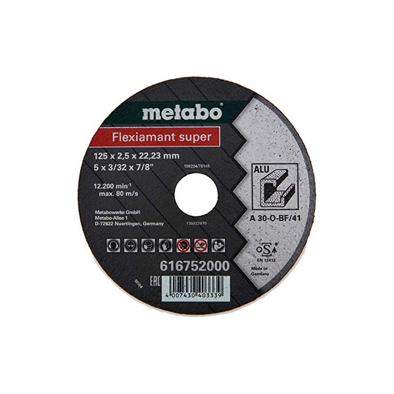 Metabo 616752000 Flexiamant Super Aluminium Disc, Green, 125 x 2.5