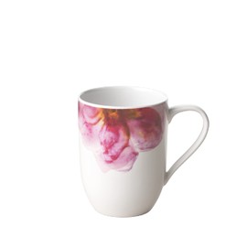 like. by Villeroy & Boch Rose Garden Mug, 340 ml, Premium Porcelain, White/Pink, Floral