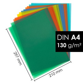 OfficeTree 60 x Transparent Paper Colourful A4 - 20 Colours - 130 g/m² - Extra Strong - Parchment Paper Colourful Including Gold & Silver - Colourful Tracing Paper for Crafts Window Pictures Lanterns