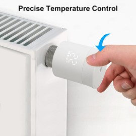 KETOTEK Smart Radiator Thermostat Add On, Smart Thermostatic Radiator Valve, Requires Zigbee Hub, Programmable TRV WiFi Works with Alexa, Google Assistant and Smart Life/Tuya App