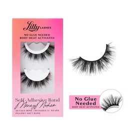 Lilly Lashes 3D Self Adhesive Eyelashes, No Lash Glue Needed, Body Heat Activated Press on Lashes, Reusable Self Adhesive Eyelashes Up to 5x, Natural Lashes, Easy to Apply & Remove (MoneyMaker) - Style: RuleBreaker