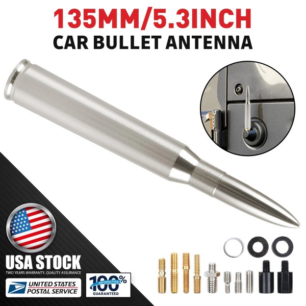MODIGT Bullet Style 5.3" Gunmetal Silver Antenna Mast+Screw For 2008-2022