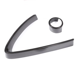 carpart2021 Carbon Fiber ABS Front V Shape Grille Trim Fit For Alfa Romeo Stelvio 2017-22