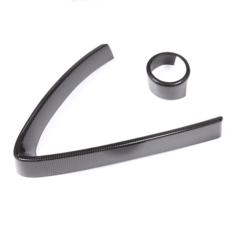 carpart2021 Carbon Fiber ABS Front V Shape Grille Trim Fit