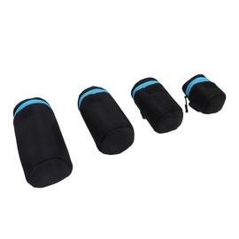 Camera Lens Pouch, 4pcs Neoprene Lens Case Lens Pouch Bag Zipper Bag with Metal Hook, for DSLR Camera Lens, Includes Small Medium Large XL Size