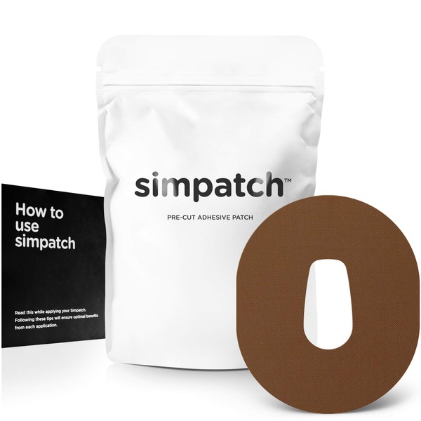 Simpatch – Parche calcomanía Dexcom G6 (paquete de 25) – calcomanía impermeable, parches CGM – Múltiples opciones de color, Marrón