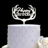 Decoración para tarta de cumpleaños de Antlers (acrílico plateado espejo)