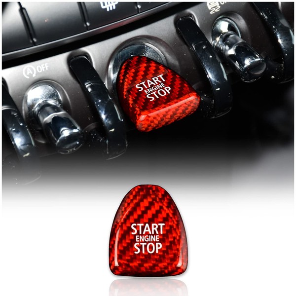 KUNGKIC Carbon Fibre Car Engine Start Stop Button Decorative Cover