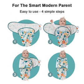 HOUSBAY Baby Swaddle Blanket Boy Girl Super Soft Material Newborn Adjustable Swaddles 2-Way Zipper Sleep Sack 1 Pack (PINK DREAM)