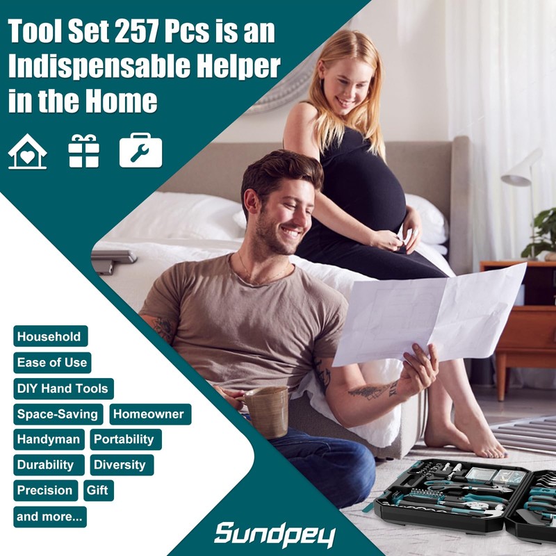 Sundpey Home Tool Kit 257-PCs - Household Basic Repair Tool