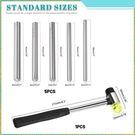 Cimeton 6PCS Manual Rivet Tool Carbon Steel Hammer Head Kit Carbon Steel Manual Rivet Hammer Chisel with Hammer for Hollow Solid Half-Hollow Rivet