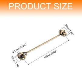 sourcing map 2Pcs 8 Inch Hook and Eye Latch, Barn Door Lock Privacy Hardware Stainless Steel Gate Lock for Window Cabin Hooks Sliding Door Bedroom Bathroom, Bronze