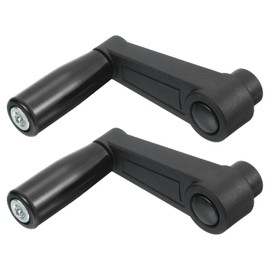 sourcing map 2Pcs 8x85mm (Dia x L) Revolving Handwheel Machine Handle, Universal Lathe Crank Grip Replacement for Industry Lathe Milling Grinding Machine, Black (Square Hole)