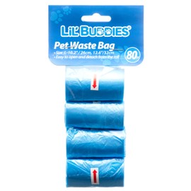 Lil' Buddies Dog Poop Bags Easy-Tear Disposable (Blue, 160 Bags)