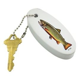 GRAPHICS & MORE Brook Trout Fishing Floating Keychain Oval Foam Fishing Boat Buoy Key Float