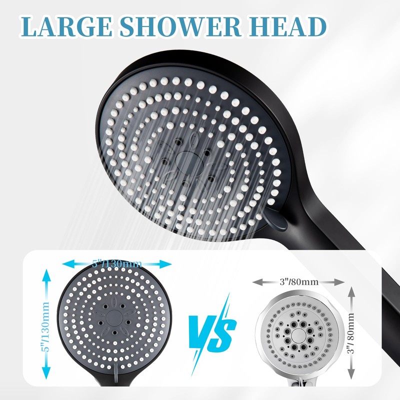 OFFO Handheld Shower Head Set, 6-Mode High Pressure Handheld Sprayer