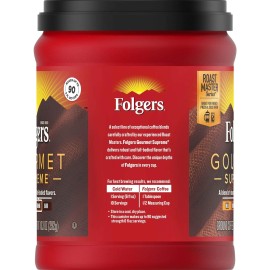 Folgers Gourmet Supreme Ground Coffee Medium Dark Roast 10.3 Ounce Canister