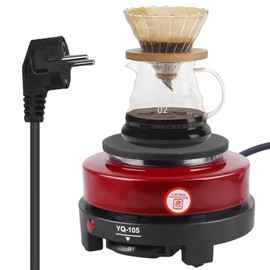 GOMETY Electric Hot Plate, Cast Iron & Stainless Steel, 5 Burning Levels, 220 V, Small Hob 500 W/Hob Single Mini Single Hob Kitchen Heating Plate for Household, Camping, Office