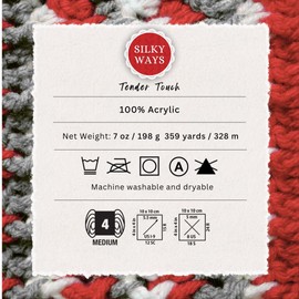 Silky Ways Tender Touch Yarn, 2 Pack of 7oz/198g-Acrylic-#4 Medium-359 Yards, Knitting/Crochet (Pearly White)