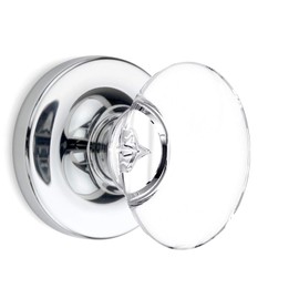 Dummy Oval Egg Crystal Door Knobs Polished Chrome Round Rosette