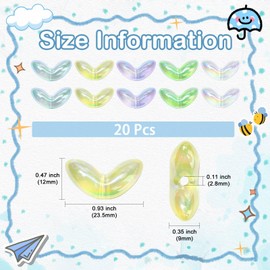 LiQunSweet 20 Pcs Transparent Luminous Leaf Acrylic Beads UV Plating Iridescent Leaves Beads Glow in The Dark for DIY Jewelry Crafts Home Decoration