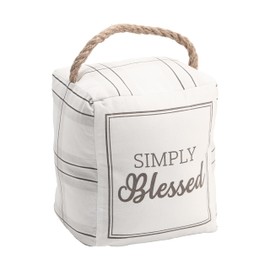 Pavilion - Simply Blessed - 5" x 4" x 6" Door Stopper Book End Housewarming New Home Owner Present Religious Friend Gift Rustic Farmhouse Home Decor