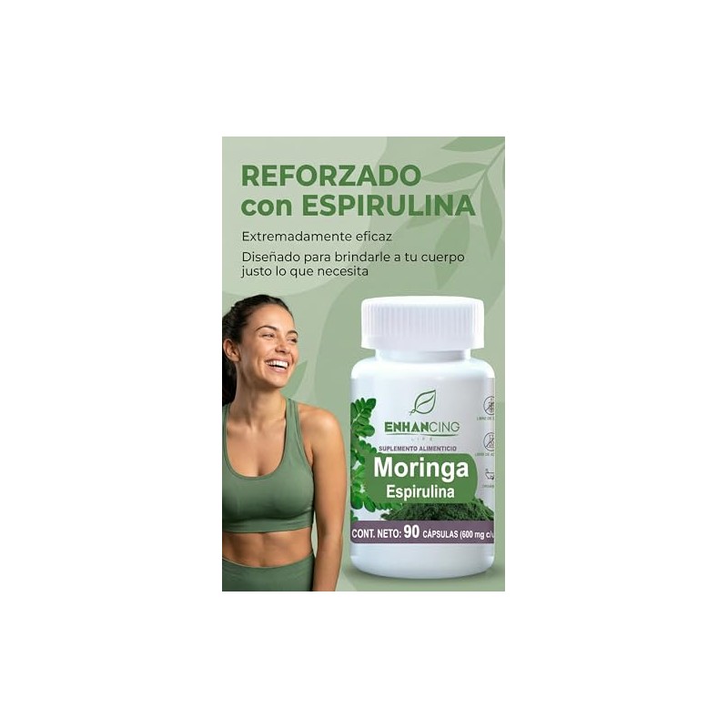 Moringa y Espirulina Maxima Absorción Formula PREMIUM