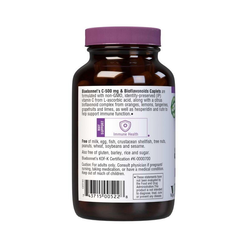 BlueBonnet Nutrition C-500 mg & Bioflavonoids, 90 Caplets, 90 Servings
