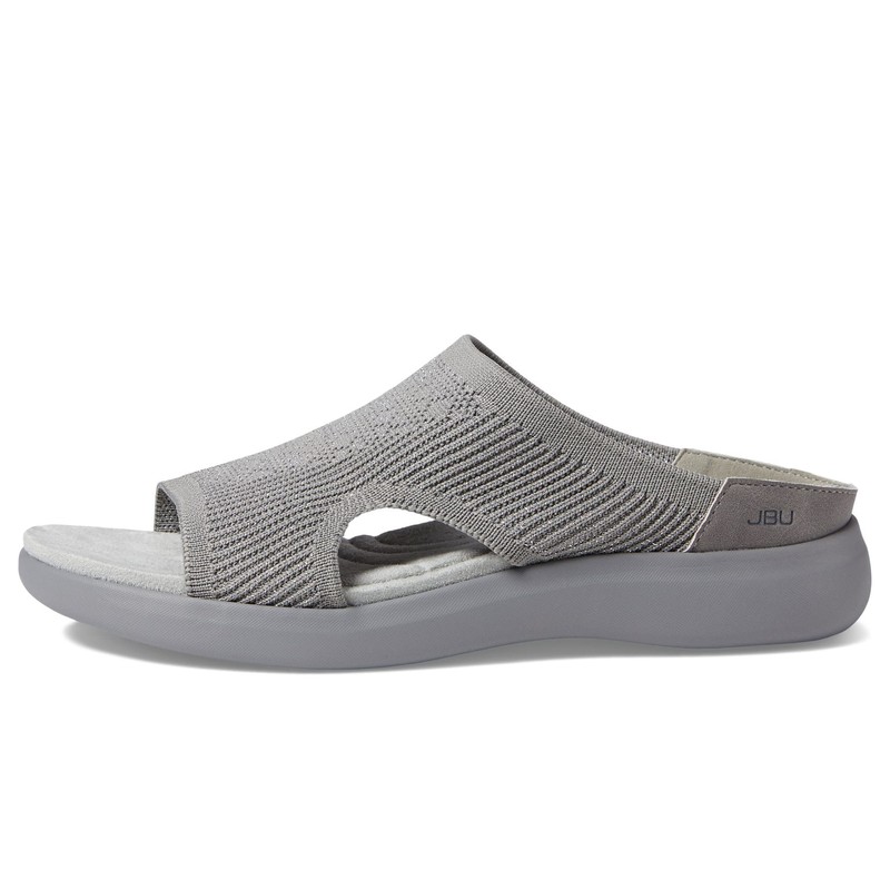 Jambu Women's June Flat Sandal, Grey Shimmer, 9