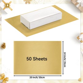 50 Sheets Gold Tissue Paper for Gift Bags - 14 x 20 Inches Recyclable Gold Wrapping Paper for Weddings Birthday DIY Project Christmas Gift Wrapping Crafts Decor