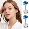 VDKIDKT Flower Screw Back Birthstone Stud Earrings for Women Girls,