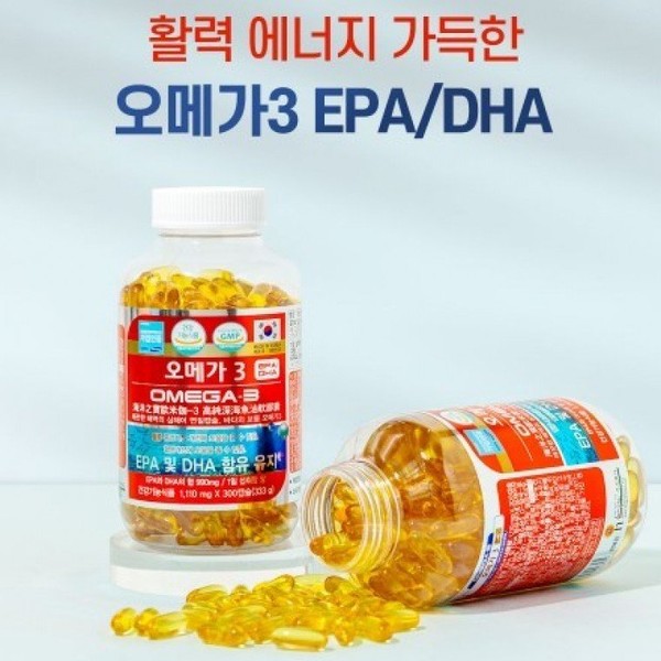 Domestic production Omega 3 300 capsules (large capacity) + shopping bag included (product functionality + memory/dry eyes/blood circulation/blood neutral lipid improvement), 02. Omega 3 300 capsules x 2 + shopping bag included x 2 / 국내생산 오메가3 300캡슐(대용량) + 쇼핑백포함 (제품기능성+기억력/건조한눈/혈행 /혈중 중성지질 개선), 02. 오메가3 300캡슐 X 2개+ 쇼핑백포함 X 2개
