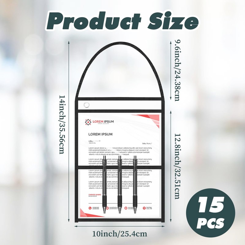 15 Pack Job Ticket Holder Work Order Plastic Sleeves with