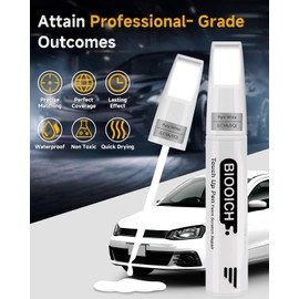 BIOOICH Touch Up Paint Pen Exact Color Match Car Chip and Scratch Repair (for vw, Pure White(LC9A/0Q))