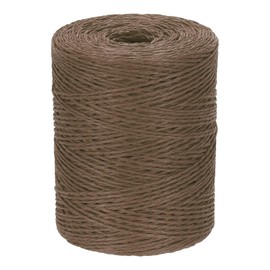 PATIKIL Natural Cotton Raffia Yarn 328 Yard, Crochet Raffia Paper Ribbon for DIY Sun Hat Beach Bag Crochet Yarn Wrapping Knitting, Brown