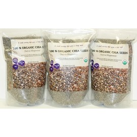 Indus Organics Black Chia Seeds, (3 Bags of 2 Lb), Sulfite Free, No Added Sugar, Premium Grade, High Purity, Freshly Packed