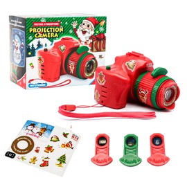 Christmas Projector for Kids Educational Toy Featuring 12 Festive Patterns, Camera Shaped Design, and Light Up Santa Claus,Perfect for Early Education, Party Favors, and Stocking Fillers