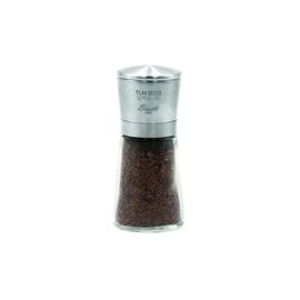 Bisetti Falx Seeds – Macinasemi Speciali con Tappo in Acciaio Inox, Made in Italy, Vetro e Metallo, Colore Argento/Trasparente, Altezza 14,5 cm