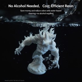 FUNCECOL Water Washable 3D Printer Resin, Easy to Use & Clean, High Precision 3D Printing Resin, 405nm UV Curing Photopolymer Liquid for MSLA/DLP/LCD 3D Printers, 1000g Grey