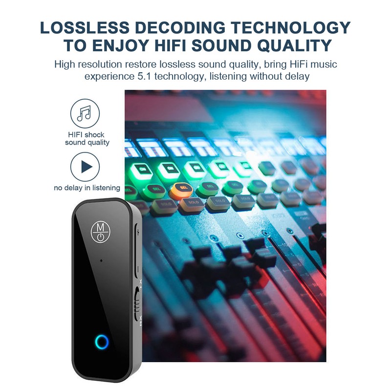 Bluetooth 5.1 Sound Receiver Transmitter 2 in 1 Noise Reduction