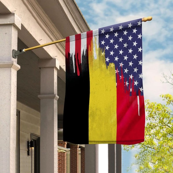 PERFECTMEN Flags Belgian American Flag Friendship USA Belgium Root House