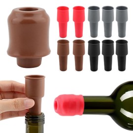 12 Pcs Wine Stoppers, Silicone Wine Stoppers for Bottles, Leak Proof Wine Seal Stopper Wine Bottle Stopper Corks, Reusable Champagne Stoppers for Wine Bottles for Bar Home Use