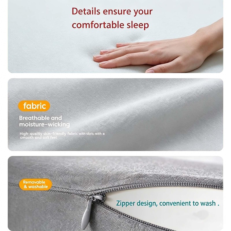 Memory Foam Cervical Pillow, Contour Design Relieves Neck Pain &