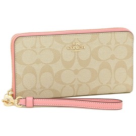 Coach C4452 IMSDJ Women's Long Wallet Signature Beige Pink, Pink