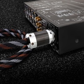 Audiocrast HiFi Power Cord, 4.9FT/1.5M, 15MM, 125V 15A, Copper Shielding, OFC Conductor, Hi-End Audio AC Power Cable, Audiophile Power Wire with US Plug+IEC C15 Connector